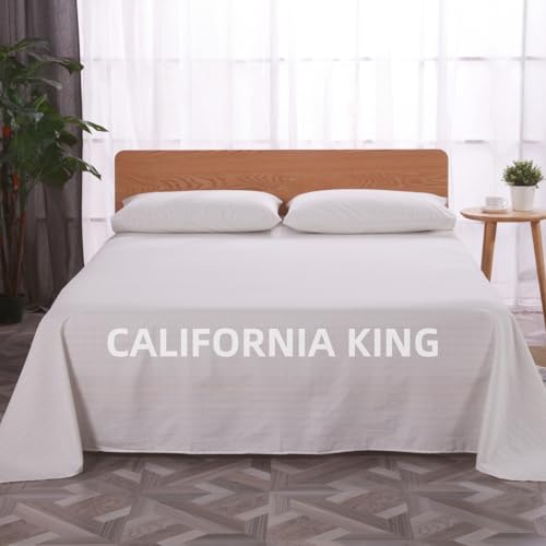 OKOHEY Grounding Flat Sheet, California King Size – 90% Organic Cotton & 10% Silver Fiber, Conductive Earthing Bed Sheet for Better Sleep and Enhanced Wellness, White