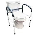 Carex Toilet Safety Rails - Toilet Handles for Elderly and Handicap Toilet Safety Rails, Toilet Safety Frame, Toilet Rails for Elderly and Toilet Bars for Elderly and Disabled