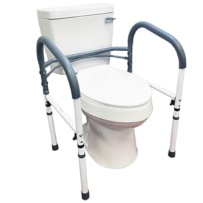 Carex Toilet Safety Rails - Toilet Handles for Elderly and Handicap Toilet Safety Rails, Toilet Safety Frame, Toilet Rails for Elderly and Toilet Bars for Elderly and Disabled