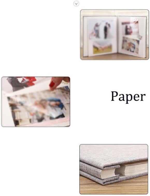 Travel Growth Commemorative Book ﻿ Linen Self Adhesive Laminated Album Album Paste Handmade Stamp Album Applicable to Photos, Receipts, Star Cards, etc(White-Dinosaur Doodle4)