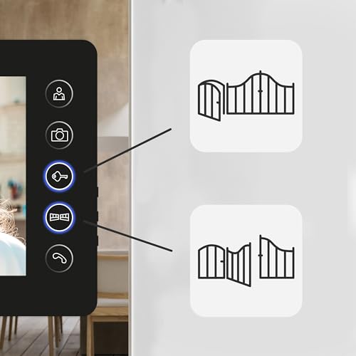 EURA VDP-76A3 Alpha Video-Türsprechanlage Gegensprechanlage 4 Draht, 7-Zoll-Farbmonitor, RFID, 2 Eingänge, Schwarz