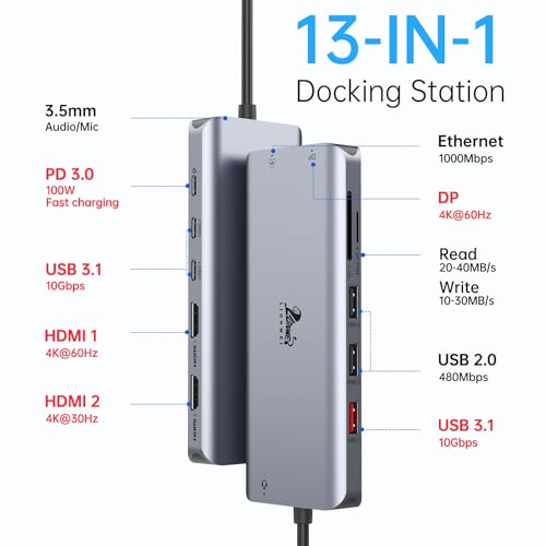 LIONWEI Docking Station Dual Monitor 4K Key Specifications LIONWEI Docking Station Dual Monitor 4K Key Specifications