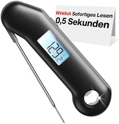 ThermoMaven F1 Turbo Profi Fleischthermometer Digital, 0,5s Sofortanzeige | ±0,3℃ Genau Grillthermometer IP67 Wasserdicht Küchenthermometer Magnetisch Thermometer Koch Flaschenöffn