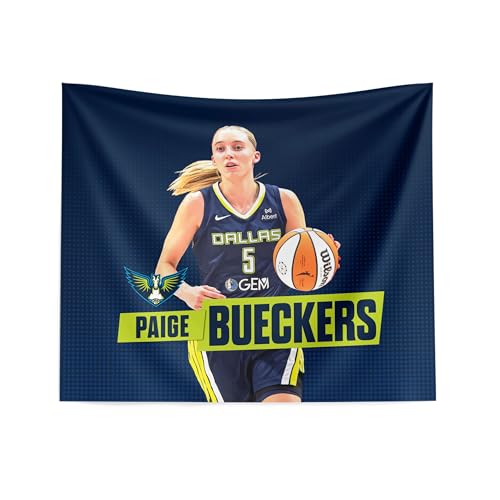 Northwest WNBA Dallas Wings Paige Bueckers Printed Wall Hanging Tapestry, 34 x 40 in, Woven Polyester Fabric, Decorative Fan Art for Bedroom Office Living Room