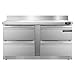 Continental Refrigerator SWF60-BS-FB-D Two Section Work Top Freezer 60"W, With Back Splash, Front Breathing & Drawers
