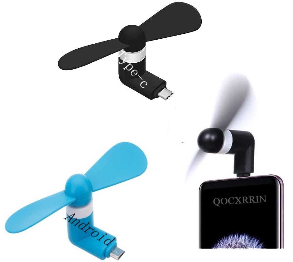 QOCXRRIN Combo of Micro USB Mini Fan & Type-C Mini Fan 2-Blade Fan High Speed USB Fan, Mini Mobile Cooler, Mini fan Support with All Android & Type-C & Android Smatphones (Multi-colour) (B0CF1SJ8YW) Amazon Price History, Amazon Price Tracker