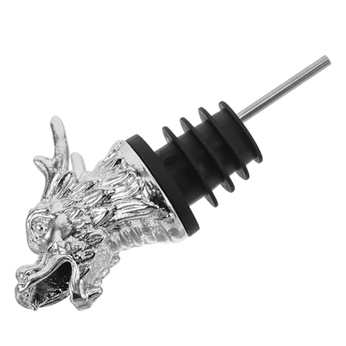 DECOMELODY Tapón Vertedor para Botella de Vino con Diseño Cabeza de Dragón Boquilla Metálica para Control de Flujo Accesorio Adaptable para Licor Aceite y Vinagre Fácil Limpieza y Alta