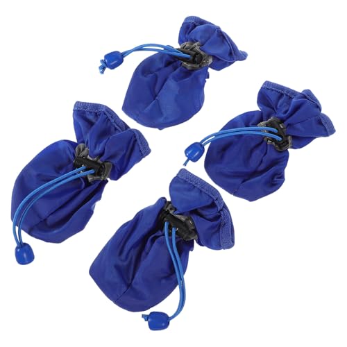 MAGICLULU Bottes Imperméables Style Simple et Décontracté pour Chiens en Néoprène Bleu, Protection Facile des Pattes, 4 Pièces pour Petits et Moyens Chiens