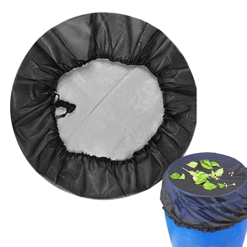Net for Water Butt, Mesh Cover For Rain Barrel, Rain Barrel Covers with Adjustable Drawstring, Mesh Strainer for Rainwater Buckets and Collection Barrels Keeps Leaves and Dirt Away
