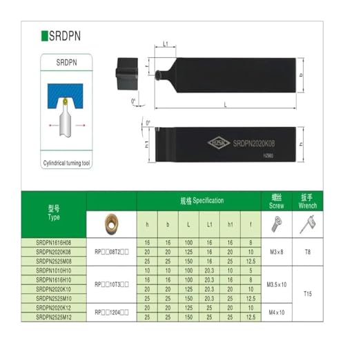 Herramienta de torno SRDPN con insertos de carburo miniatura 5