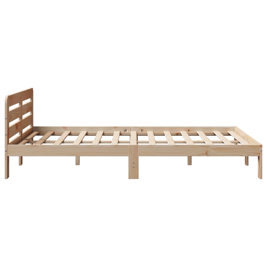 vidaXL Letto in Legno Massello di Pino 160x200 cm, Telaio con Giroletto, Mobili per Camera da Letto