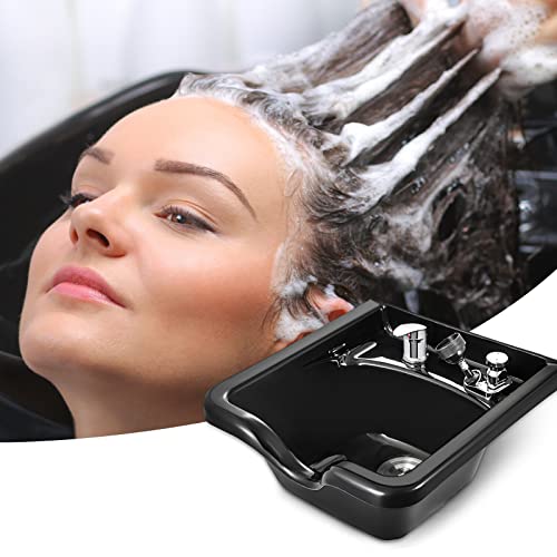 Happybuy Shampoo Bowl Sink Black ABS Plastic Salon and Spa Hair Sink Beauty Salon Equipment for Hair Stylists… - Image 3