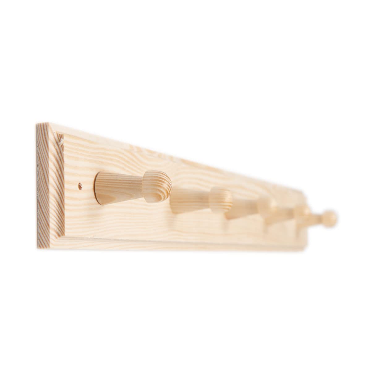Appendiabiti Parete Legno Faggio 70cm - 5 Ganci Cappotti e Cappelli