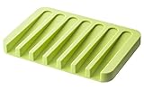 Talented Kitchen Silicone Soap Dish, Drainer Tray, Green