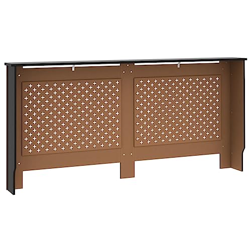 vidaXL Radiator Cover Heater Heating Accessory Cover Storage Shelf Organizer Living Room Home Decor Office Interior Black 67.7\" MDF