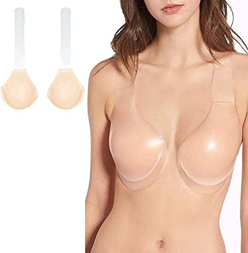 Soutien-gorge push-up dissimulé - Sangle adhésive en silicone - Sangle adhésive invisible - Pour améliorer la féminité, Sans boucle., Bonnet C Cover