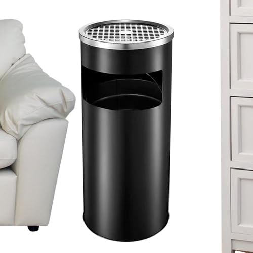 Cubo de basura de 30 litros con cenicero exterior para vestíbulo baño y zonas públicas