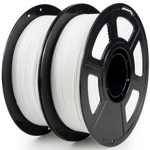 Image of iSANMATE 2 kg High Speed PLA Filament 1.75 mm, Hyper PLA Filament 3D High Efficiency Printer Filament 1 kg x 2 Spool (2.2 LBS), Dimensional Accuracy + /- 0.03 mm, 30-600 mm /s (White + White)