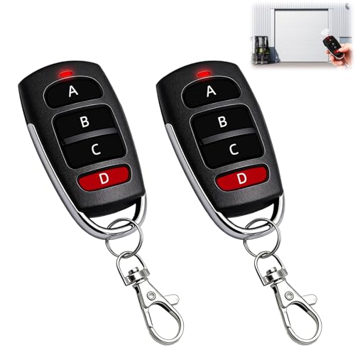 2 Stück Fernbedienung Garagentor 433mhz Universal 4 Tasten Garagentoröffner Ersatz Fernschalter Funkfernbedienung Garagentor Geeignet für Autos Rollladenschalter Garagentore Tore