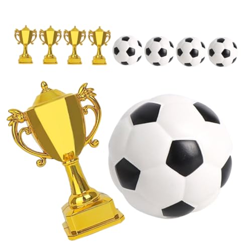 5 juegos de mini copas de trofeo de plástico para tartas de fútbol