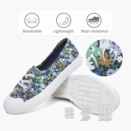Uoidru Womens Slip On Shoes Low Top Canvas Sneakers Lightweight Casual Walking Shoes Fashion Work Sneakers3
