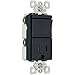 Pass & Seymour TM818TRBKCC6 Decorator Combo One Single Pole Switch and One Single Receptacle/Outlet, Black
