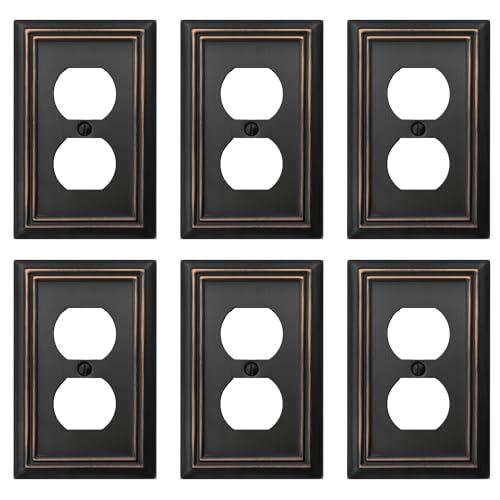 OKAWYC Single Duplex Outlet Light Switch Cover Adler Metal Wall Plate 6-Pack Aged Bronze 1 Gang for Receptacle Light Switch Switch Cover Decorative Wallplate Durable