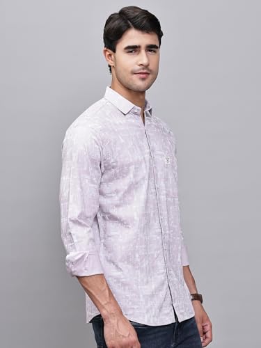 Image of Majestic Man Custom Geometric Printed Pure Cotton Slim Fit Casual Shirt