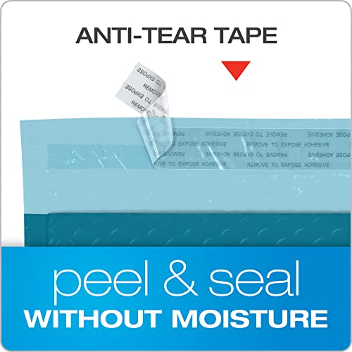 Image of Quality Park Bubble Mailers, 6 x 9 Inch, Blue Poly Mailers, Padded Envelopes, Shipping Envelopes, Water Resistant, Self Seal, 50 Per Box (QUA85862)