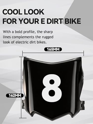 Image of JFG RACING Electric Dirt Bike Universal Front Number Plate,PE Plastic Black | flat decal face,front splash plate,for Surron LBX,for Tutti Soleil 01,for Yozma in 10,for Talaria MX3 /4 /5 Pro,for E Ride Pro