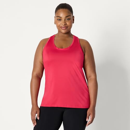 Image of Amazon Essentials Women's Active Quick Dry Tech Stretch Racerback Scoop Neck Tank Top, Multipacks