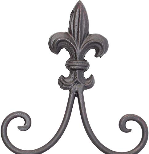 Wandwindlicht Schwertlilie aus schwarzem Metall und Windlicht-Glas, Wandkerzenhalter mit zeitlosem Rankenmuster, Wandkerzenständer in Antik-Optik, Kerzen-Wandhalter für Wohnzimmer, Balkon & Garten - 6