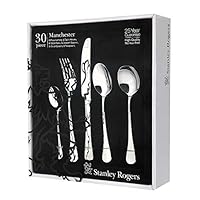 Stanley Rogers Manchester Cutlery Set 30-Piece – Premium Stainless Steel Cutlery Set – Elegant Kitchen Cutlery Set for 6