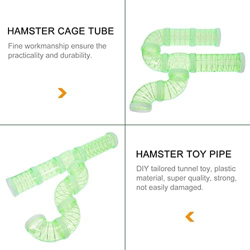 Balacoo Green Hamster Tube Connection Set Curved Pipe Pet Cage Tunnel Diy Assorted Hamster Cage Toy Fun Tunnel for Small Animals Rat Syrian Hamster Gerbil Tunnel