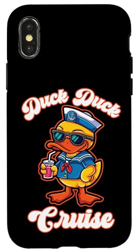 Duck Cruise Crew de goma Cruising Family Vacationing Carcasa para iPhone X/XS