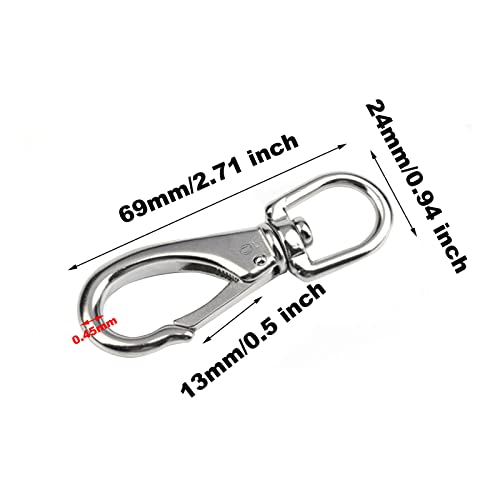 BuxiuGK 2 Stück Karabinerhaken mit 360°Grad drehbarem Ösenring,Karabiner Haken Wirbelkarabiner aus Edelstahl Schnapphaken Drehbar Snap Hooks für Hundehalsband Schnellverschluss