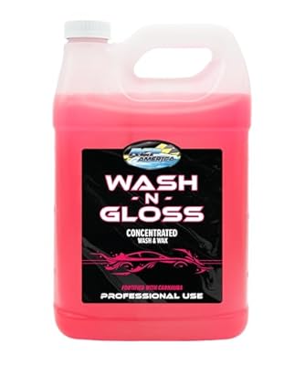 RCP America Wash 'N' Gloss - Car Wash and Wax Soap - Highly Concentrated & Ultra Foaming Soap and Protectant - For Foam Cannons, Foam Guns, and Bucket Washes - Safe on All Vehicles (1 Gallon)
