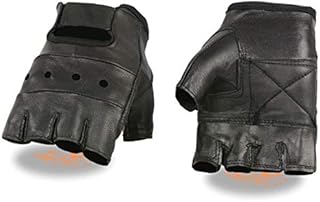 Shaf International Men's Leather Fingerless Gloves (Black, Large)