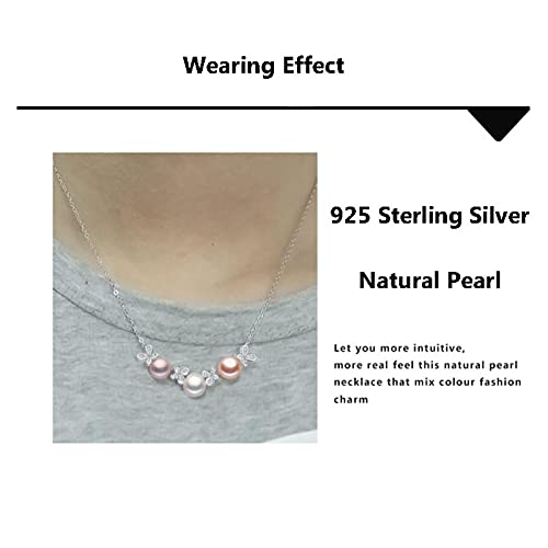 Collier en argent sterling avec perle d'eau douce véritable et papillon ciselé - 2