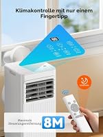 7000 BTU Mobile Klimaanlage 4-in-1, Ventilator und Luftentfeuchter, 19 l, leise mit 24-Stunden-Timer – Abluft- und Dichtungsset für Fenster – bis zu 25 m²(weiß) – Ansicht 5