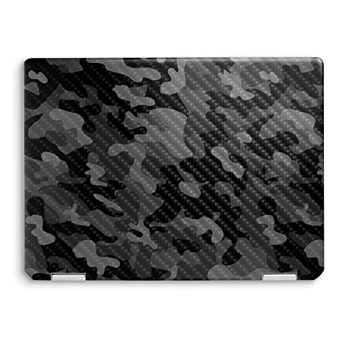 Image of MightySkins Carbon Fiber Skin Compatible with HP Spectre x360 14 inch (2022) Full Wrap Kit - Black Camo | Protective, Durable Textured Carbon Fiber Finish | Easy to Apply | Made in The USA