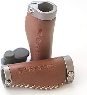 MiniMod's Short Ergonomic Leather Grips for Brompton M/H/S Type Handlebar Brown Mini-ERG-S-BR