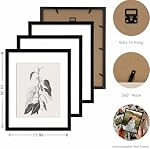 ArtbyHannah Framed Art mural pour la cuisine Rustique de décoration murale, 11x14 inch Black Cadres Collage Set avec plantes plantes Photos botaniques Imprimés pour salle à manger Décorations de salle de bains, Ensemble de 4