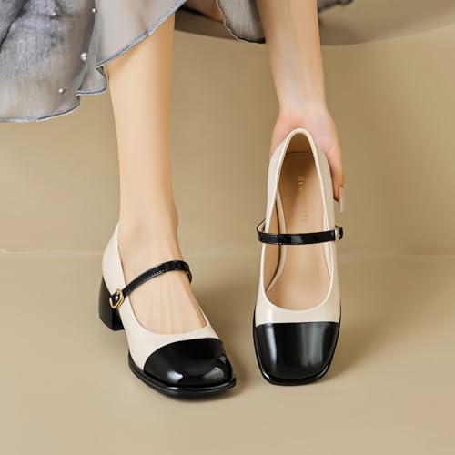 Image of Women's Platform Mary Janes Heart Cat Buckle Rivets Ankle Lolita Gothic Princess Platform Pumps Patent Leather Thorn Vintage Traditional Embroidery Upper Dress Shoes