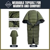 onewind Camping Schlafsack für Hängematte, 3 Jahreszeiten Schlafdecke – Ansicht 5