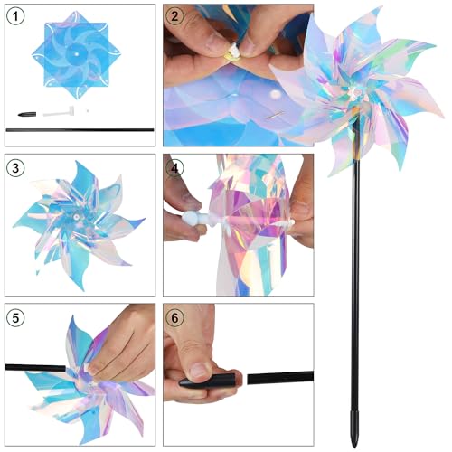 Hausse Cataventos Refletivos de 10 Pacotes, Cata-Vento Extra Brilhante com Estacas, Dispositivos Ceg