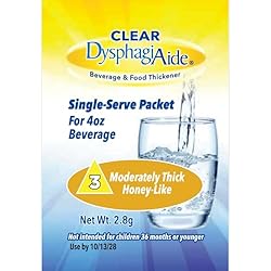 Clear DysphagiAide Thickener, IDDSI Level 3 Single Serve Packets, 20 Count