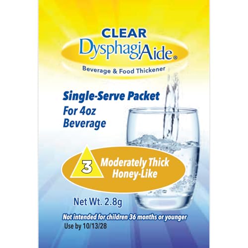 Image of Clear DysphagiAide Thickener, Level 3 Single Serve Packets, 100 Count | IDDSI Level 3 Moderately Thick