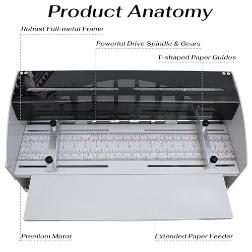 Electric Paper Folding Machine, 3-in-1 18 inch Paper Creasing Machine Perforator Tool, Papers Cutter, Heavy Duty Crafts Cardboard Card Creasing Perforating Tool