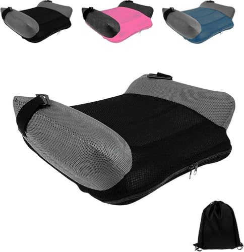 Siège auto rehausseur – Siège gonflable de voyage portable sans dossier, gonflable/dégonflage rapide, léger avec sac de transport, lavable en machine pour la maison/salle à manger/voyage (noir)